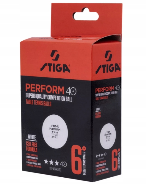 Piłeczki do tenisa stołowego STIGA BALL PERFORM 3-STAR 6-PACK - białe