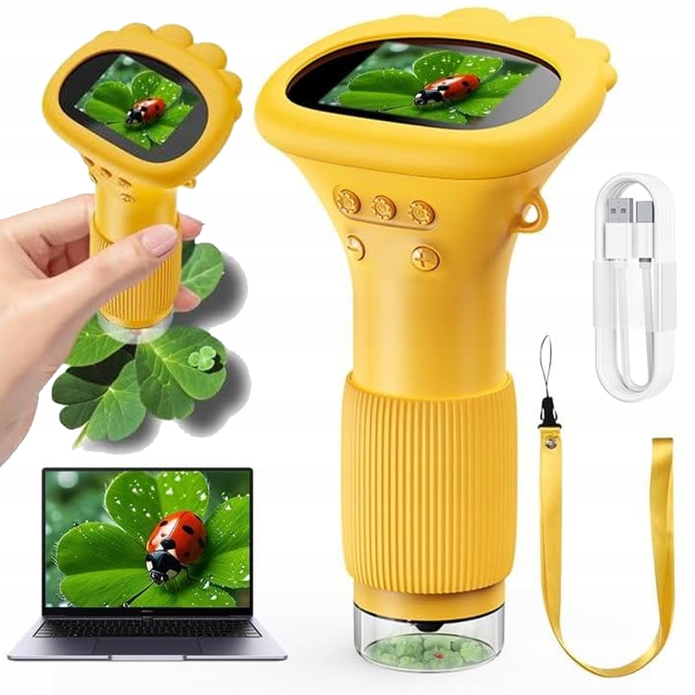 Digitální Ruční Mikroskop Pro Děti 1000x Nabíjecí S Funkcí Fotografií A Videa