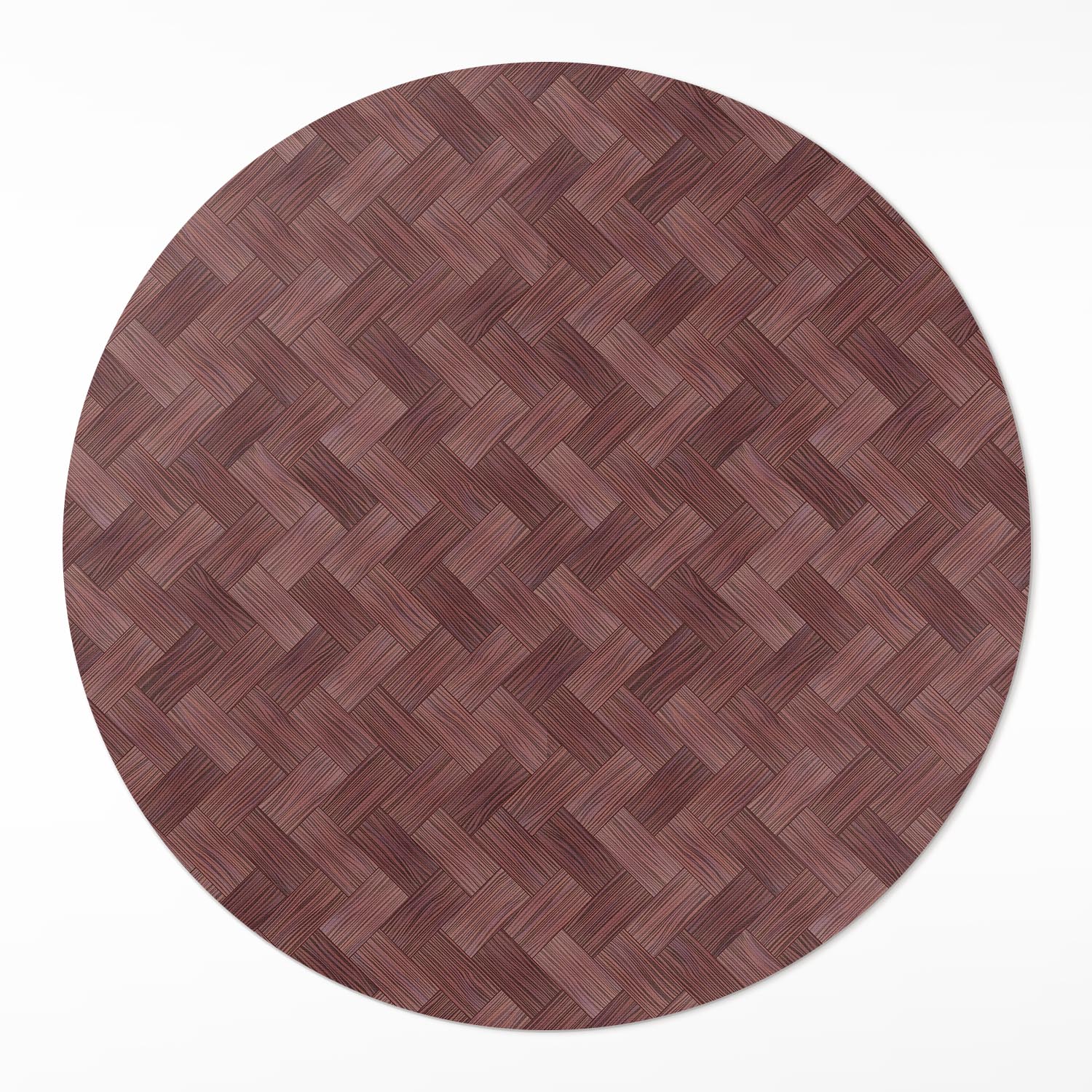 Okrúhly dekoratívny vinylový koberec Pletené parkety módna jedľa ⌀ 110 cm