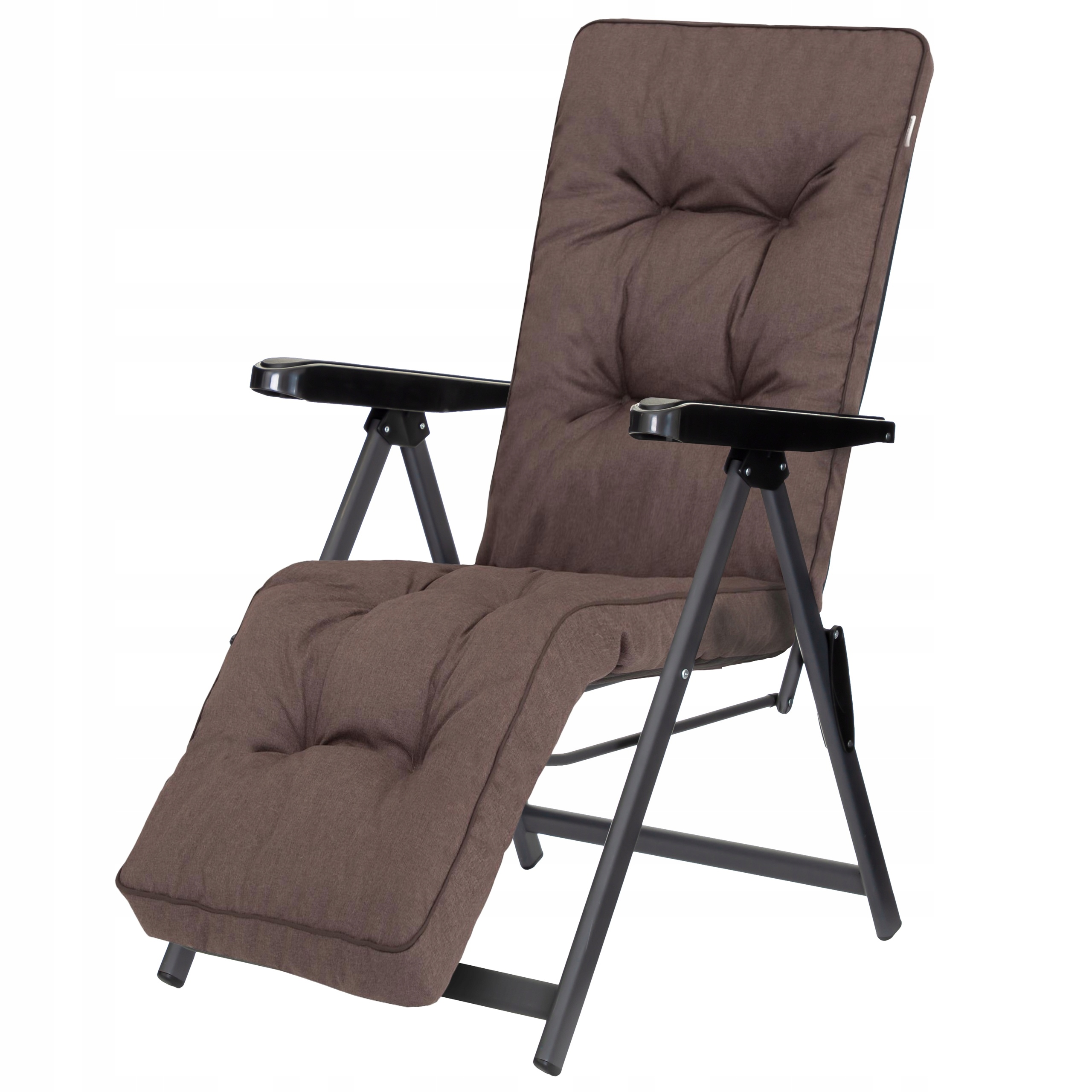 Skladací záhradný ležadlo s vankúšom plážové kreslo s reguláciou Hobbygarden