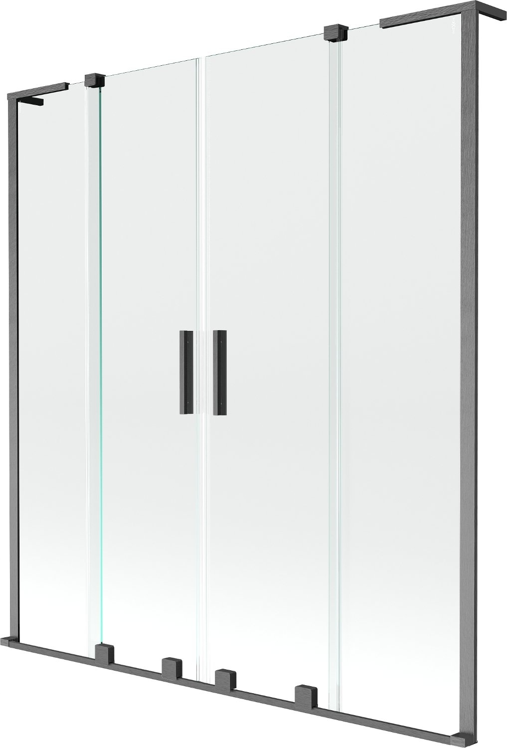 Mexen Velar L Duo Sprchová Zástěna 2-křídlá 160x150cm, Transparentní, Gun G