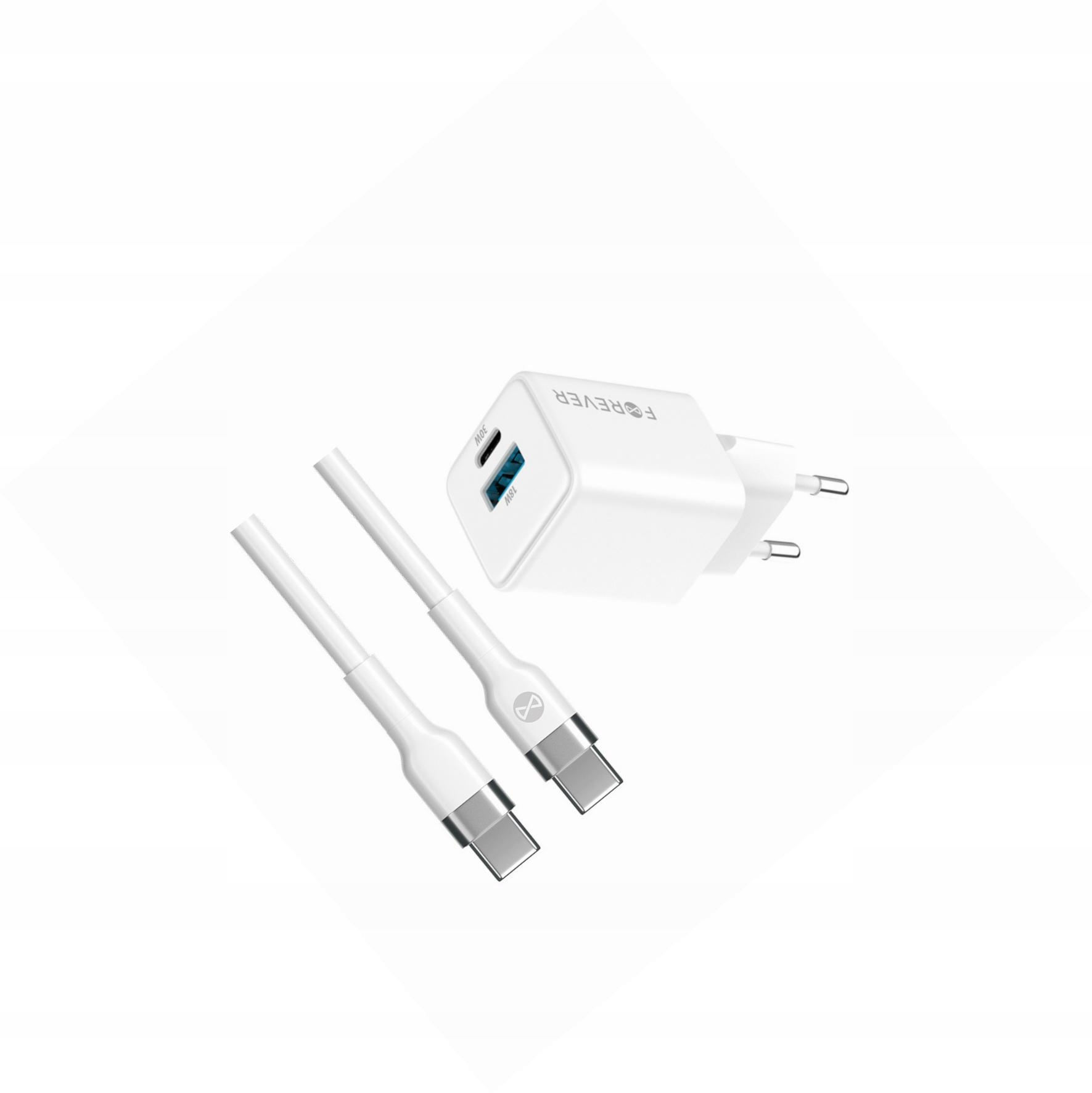 Szybka ładowarka GaN 30W 2 wejścia Usb i Usb-c z kablem do Honor X7B