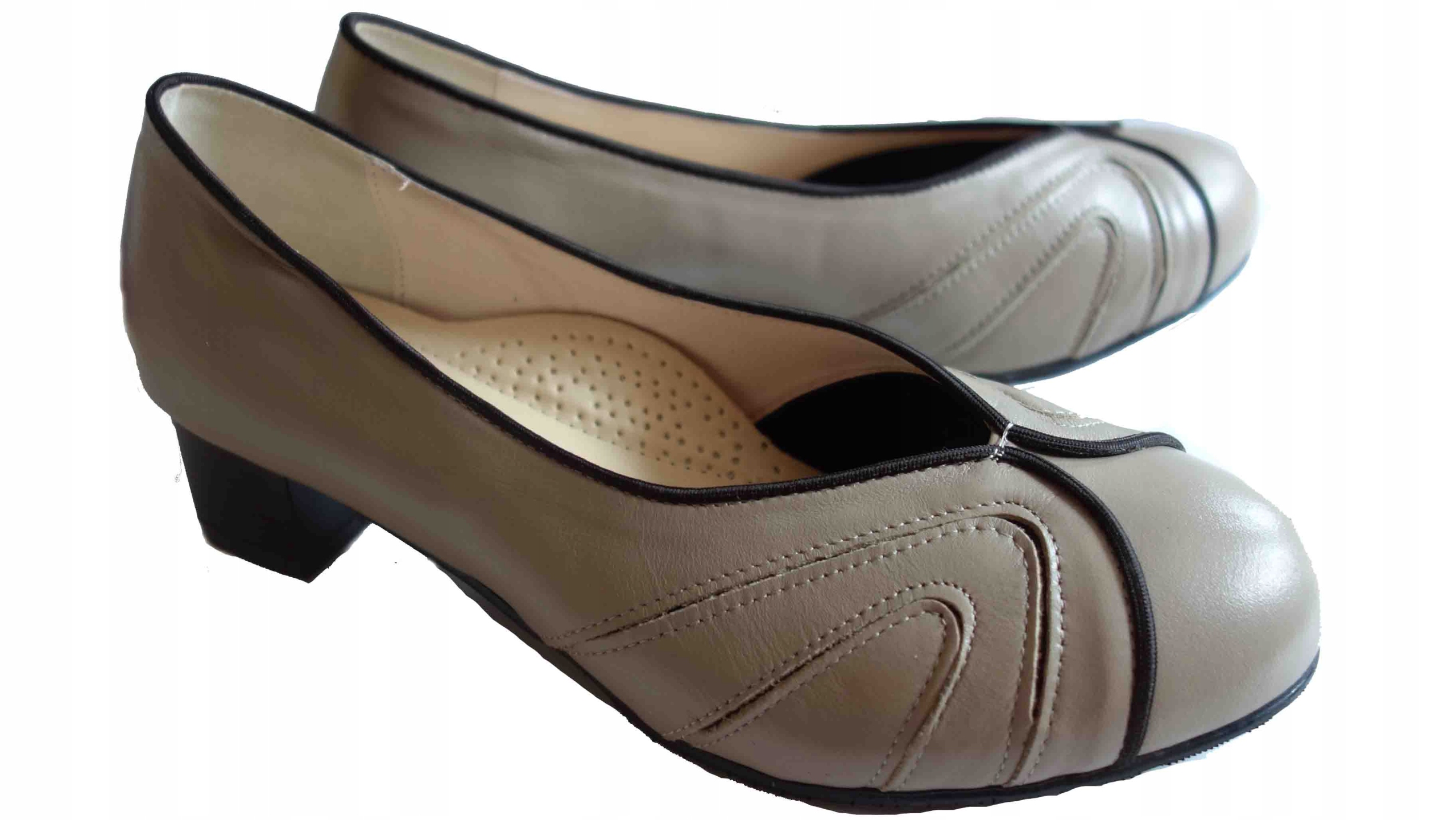 SKÓRZANE czółenko TĘGOŚĆ K HALUKSY capucino 36 Rozmiar 36