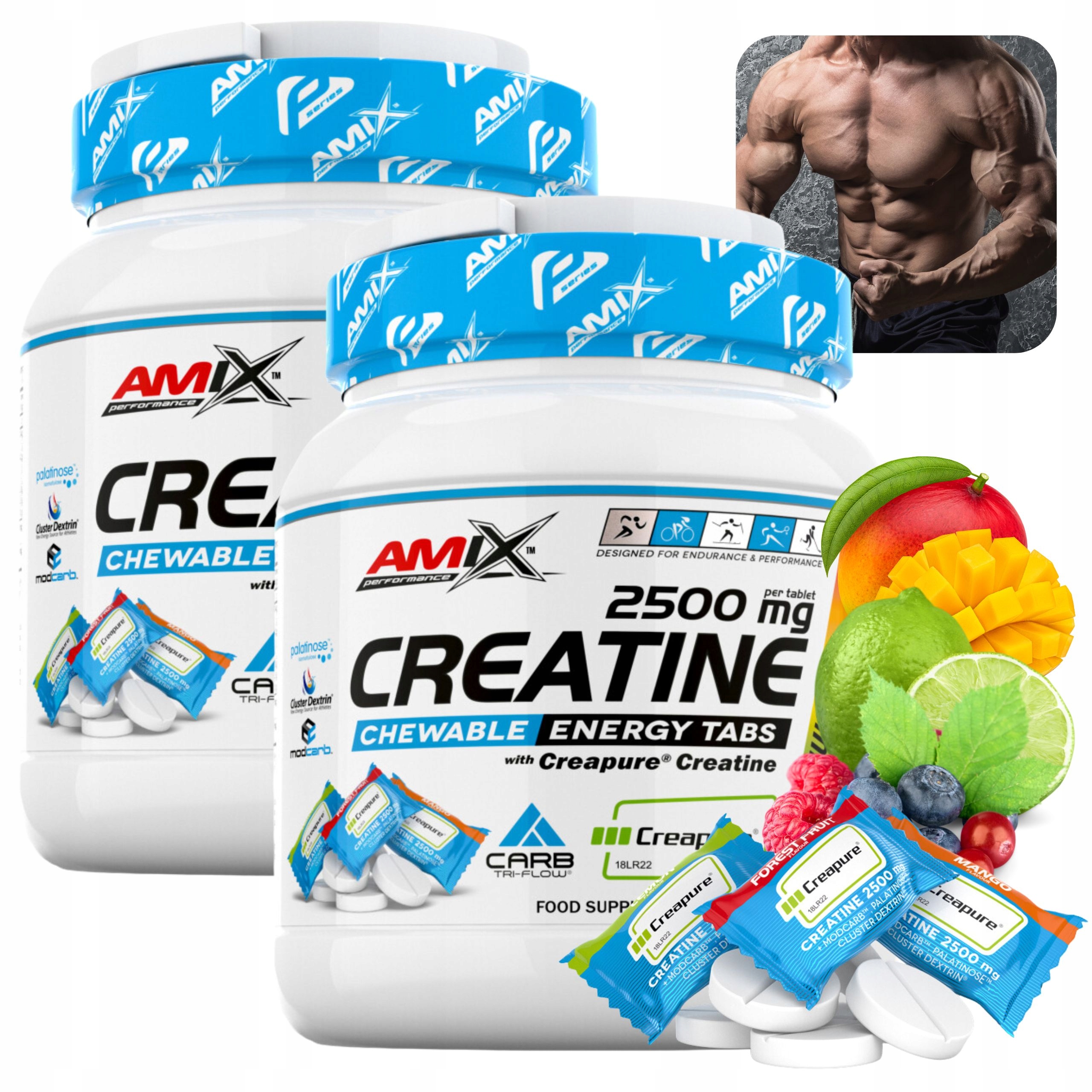 Creatine Creapure Kreatin Bonbóny Monohydrát kreatinu Pastilky na cucání