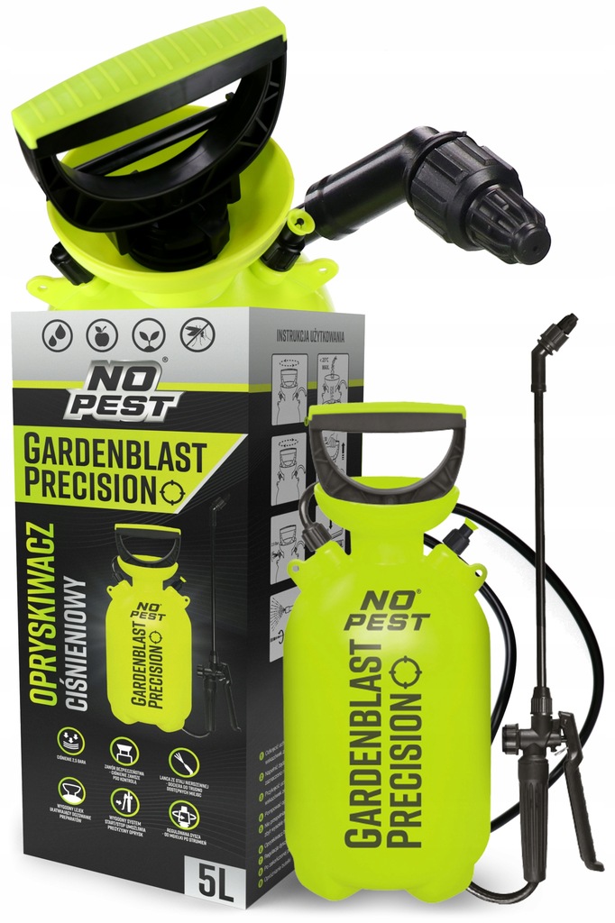 OPRYSKIWACZ CIŚNIENIOWY RĘCZNY OGRODOWY Z REGULOWANĄ DYSZĄ GARDENBLAST 5L EAN (GTIN) 5908271342933