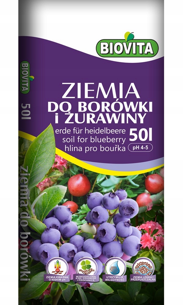 

Ziemia do borówki i żurawiny pH 4-5 Biovita 50L