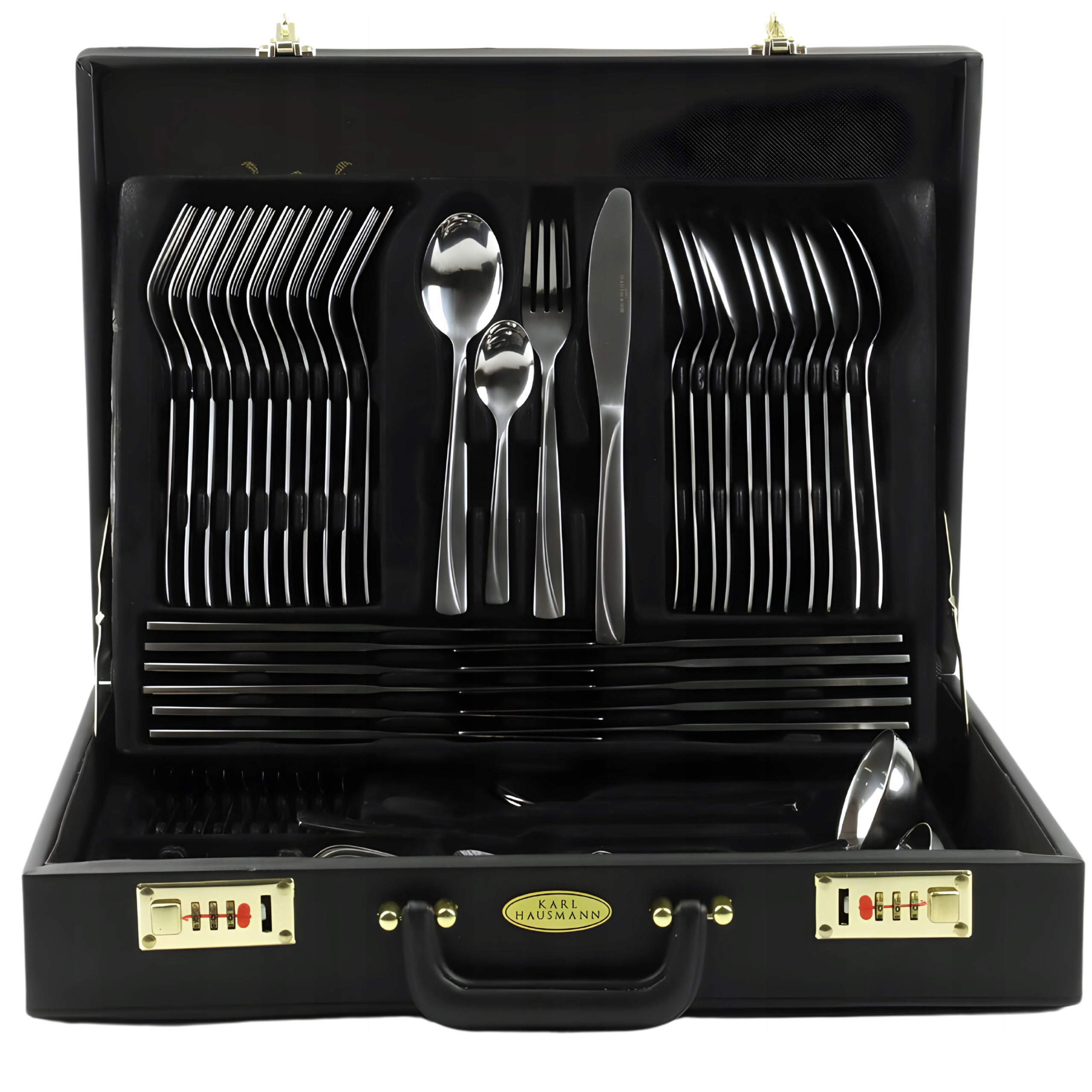 Kompletní Sada Příborů 72ks Příbory V Kufríku pro 12 osob z nerezové oceli 18/0