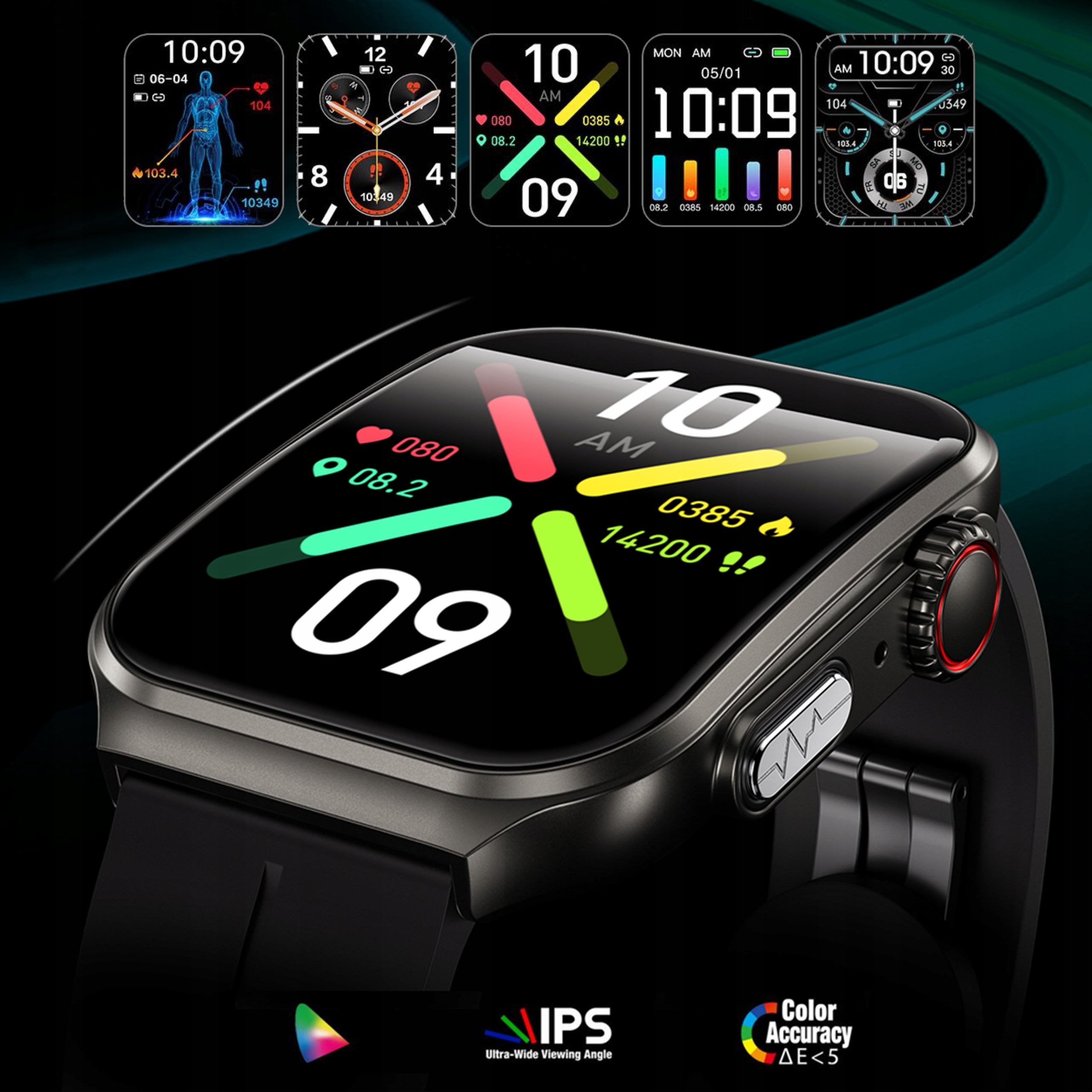 SMARTWATCH MĘSKI KARDIOWATCH EKG GLUKOZA CIŚNIENIE TEMPERATURA ROZMOWY PL Model NX ULTRA EKG