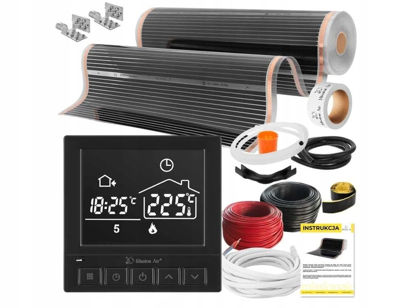 Folia grzewcza Mission Air Black Silver Ptc 160W-m2 5m² szer100cm+regulator