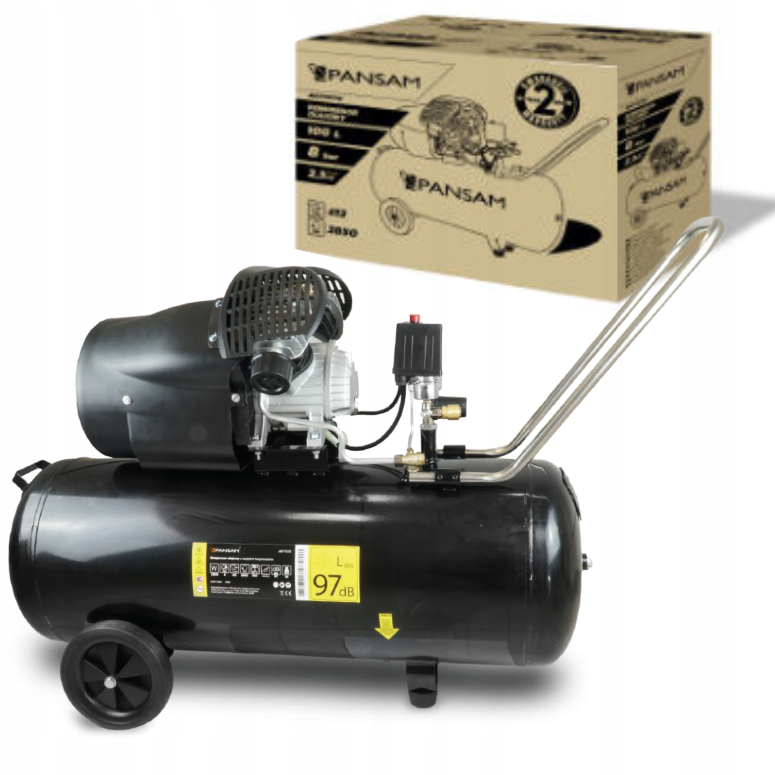 KOMPRESOR 100L OLEJOWY DWUTŁOKOWY V 2300W 8BAR