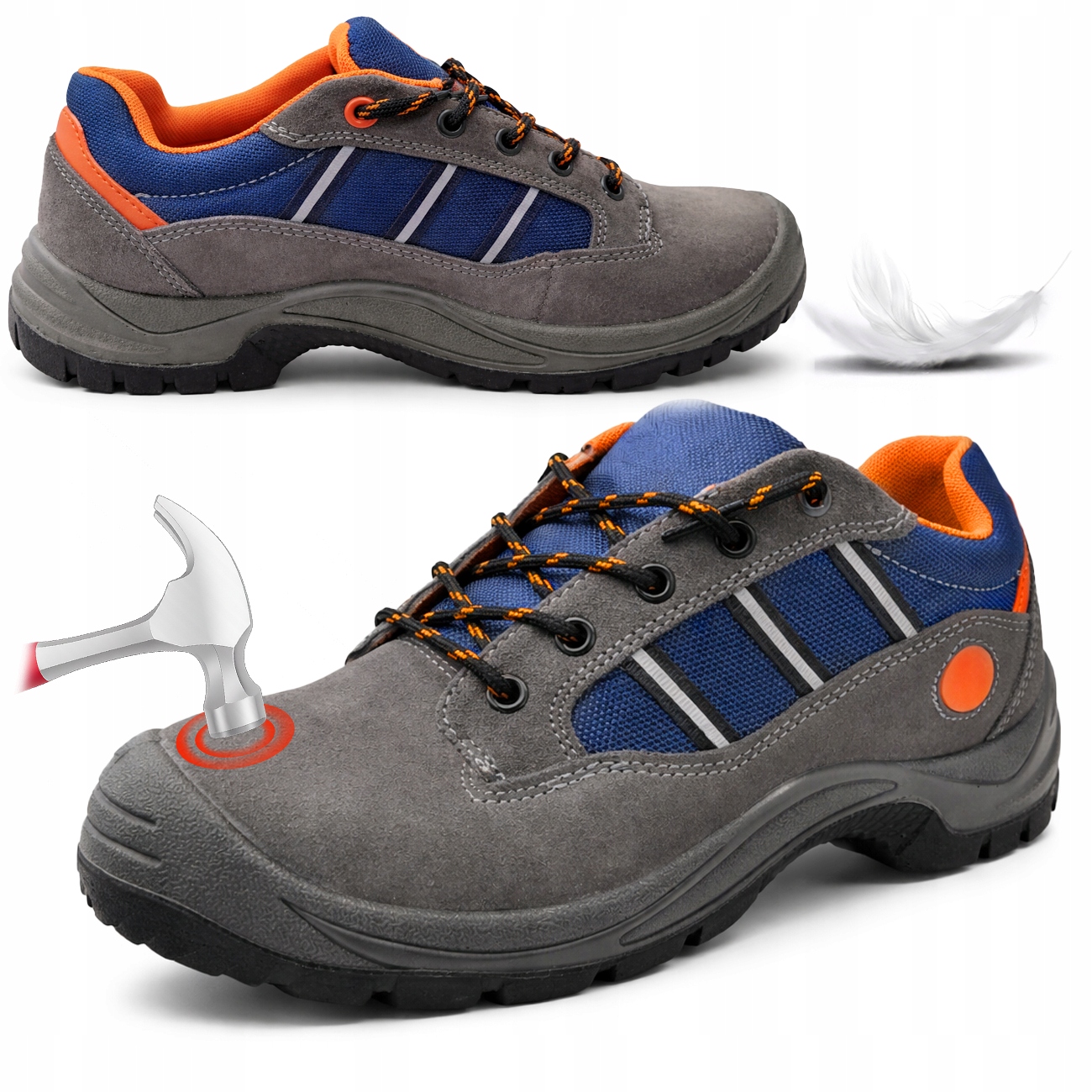 Buty Robocze półbuty Ochronne Lekkie Obuwie z Podnoskiem Letnie S1