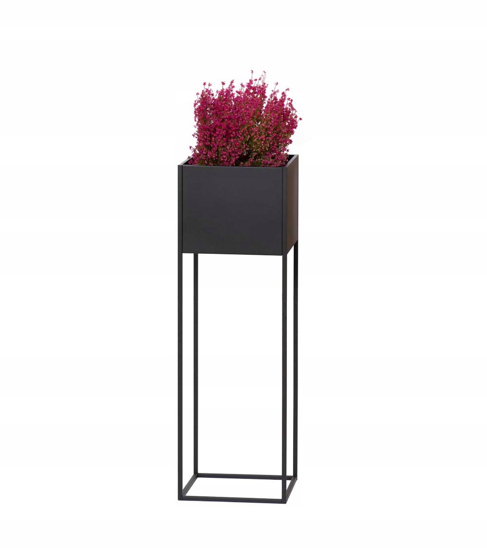 

Donica Metalowa, kwietnik stojący 85cm Czarny Loft