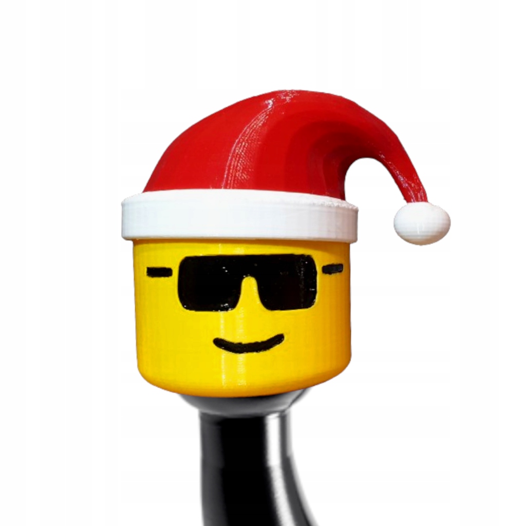 Osłona haka na hak głowa ludzik z czapką Mikołaja Święta