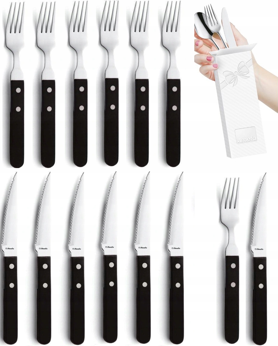 

Amefa 12 Sztućce 7000 Nóż Widelec Pizza Stek Grill