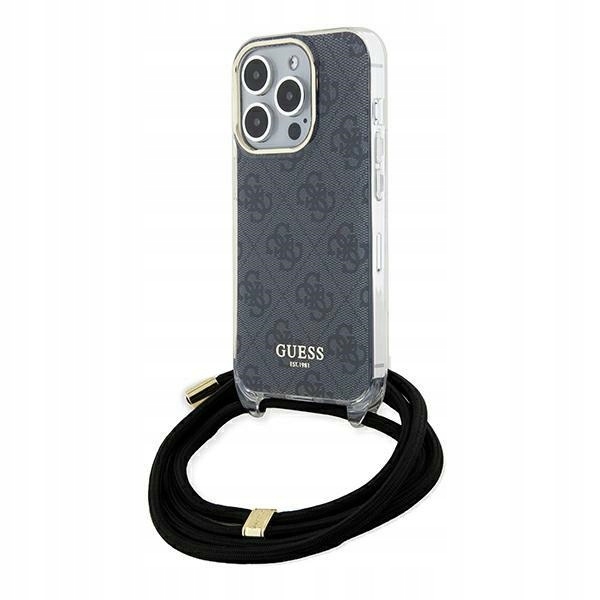 Pouzdro Guess GUHCP15LHC4SEK Apple iPhone 15 Pro hardcase Crossbody Cord 4G Pr