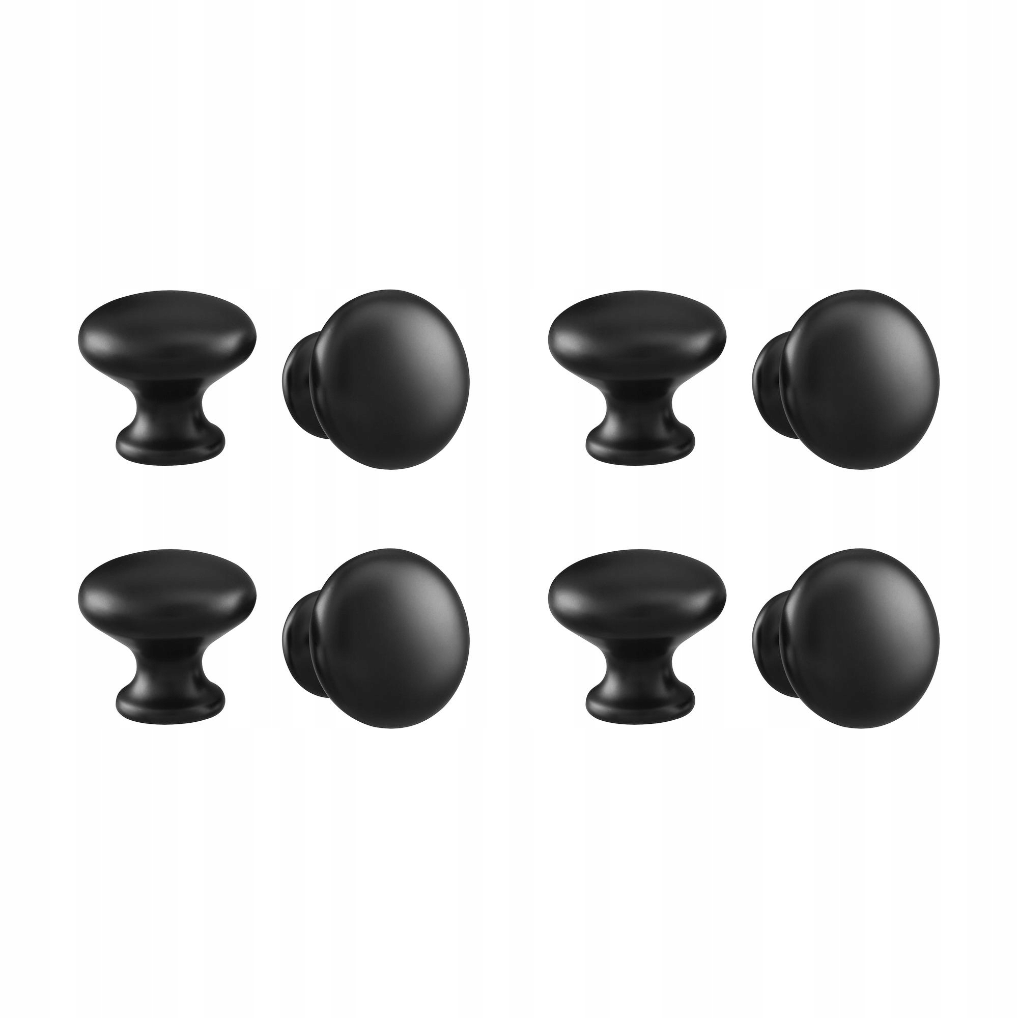 4 ks Hlavice Eneryda černá 27 mm elegantní pro dveře nábytku