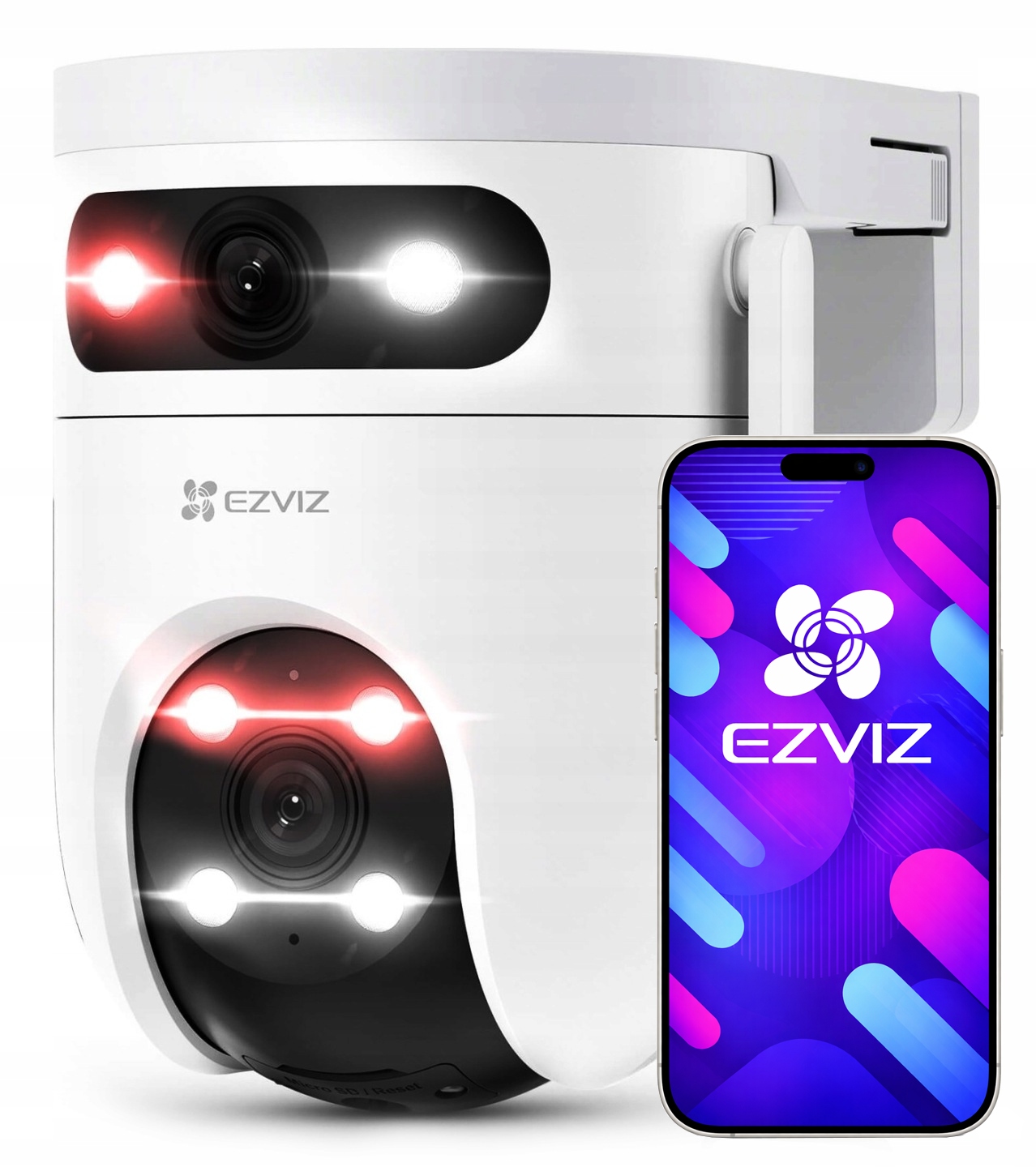 Kamera WiFi otočná 10MPx Dual Lens 5MP+5MP Sledovanie Deň/Noc Farba
