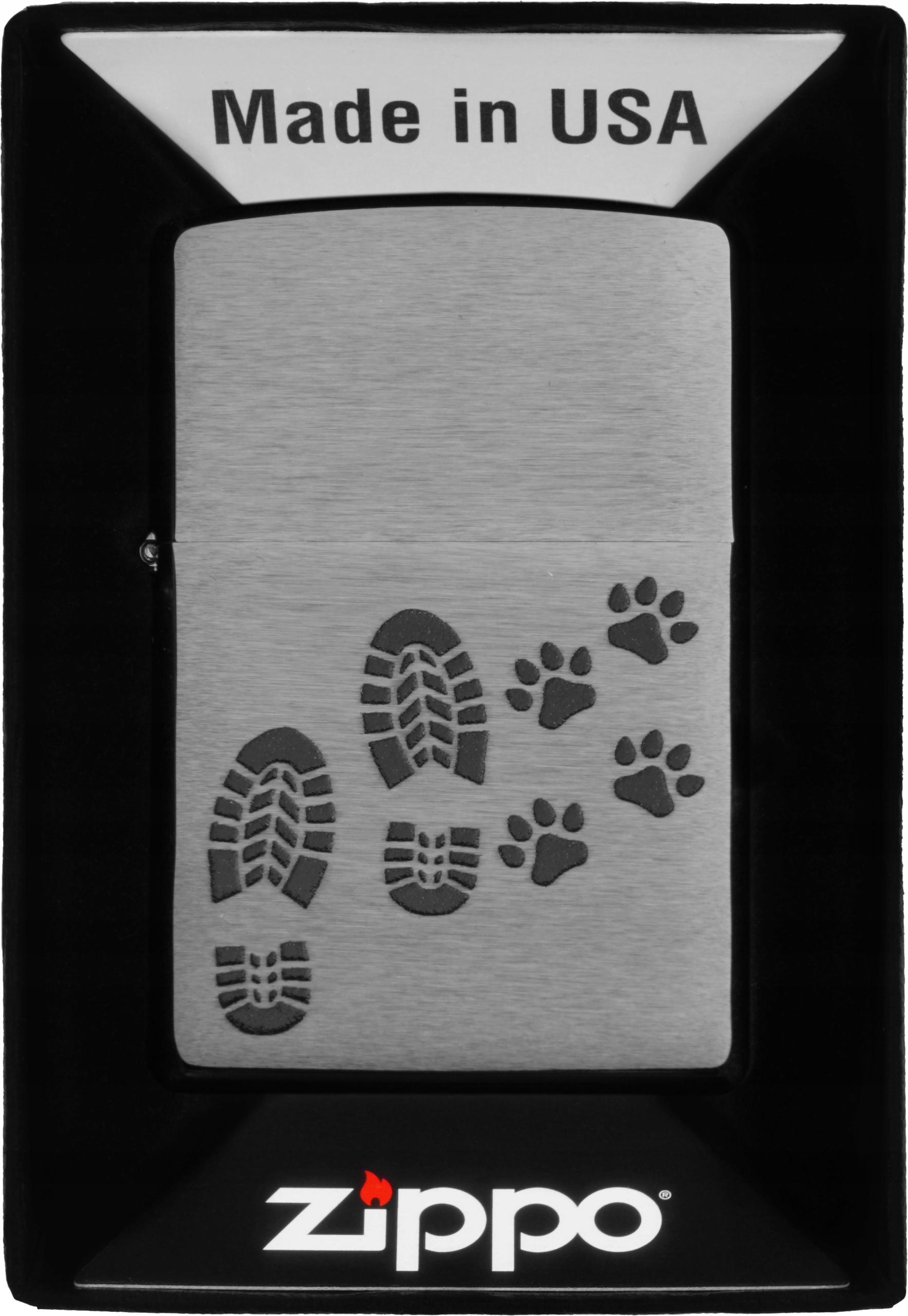 Zapalovač Zippo Footprints Design 60007238 Větruodolný benzínový