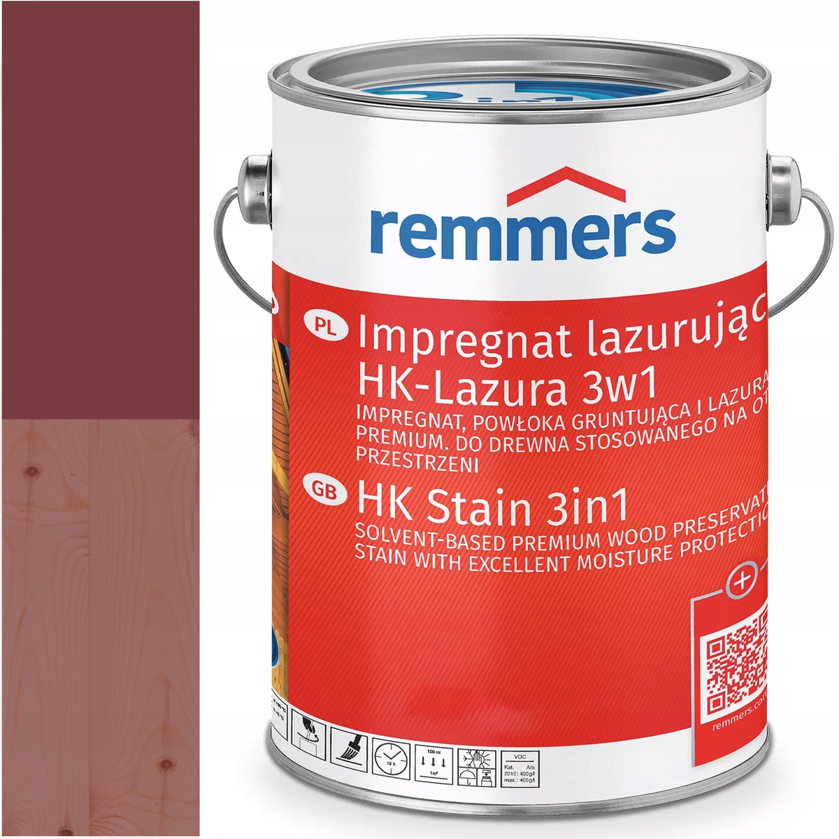 Remmers HK-Lasur Ochranná lazúra na drevo Ral 3011 Hnedá Čerešňová 5L