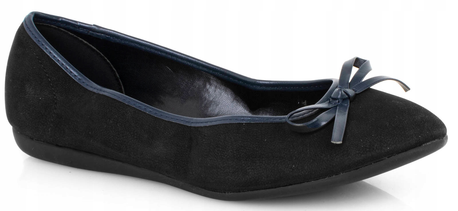 

6373 Czarne Klasyczne Balerinki Ekoskóra 38