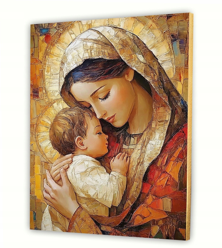 Obraz do obývacího pokoje náboženský 40x50 cm Ježíš a Marie na plátně dárek #900