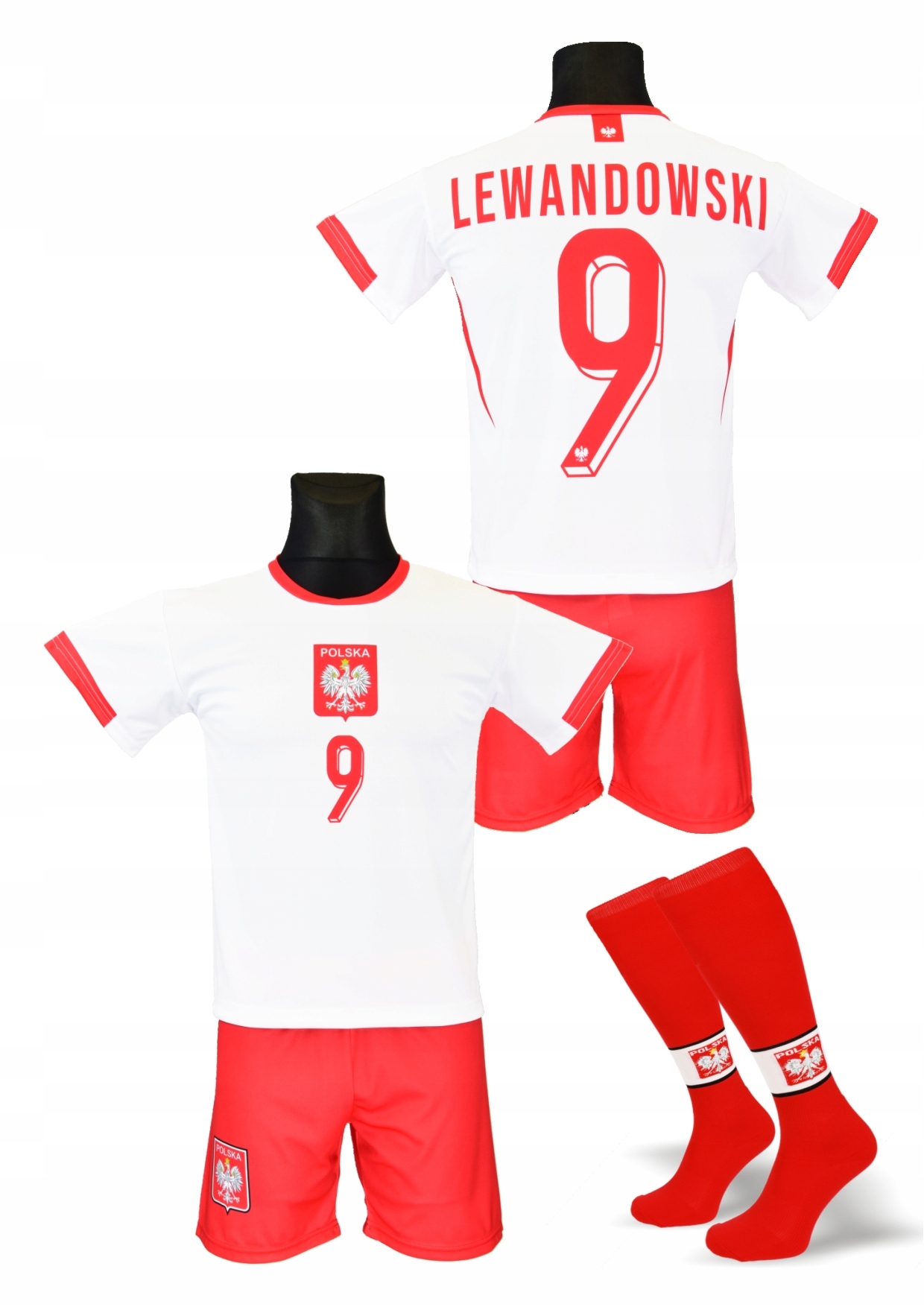 LEWANDOWSKI POLSKA koszulka spodenki getry r. 122 Marka Inna marka