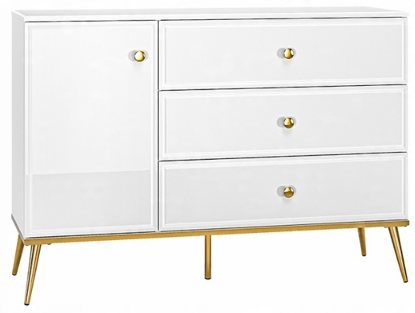

Komoda w stylu glamour Goldin 05 Biała ML Meble