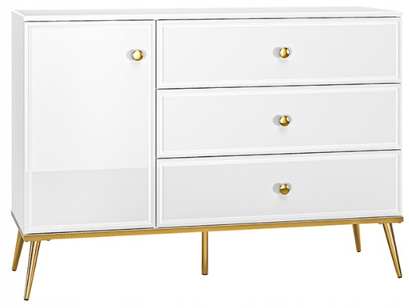 Komoda w stylu glamour GOLDIN 05 Biała ML Meble