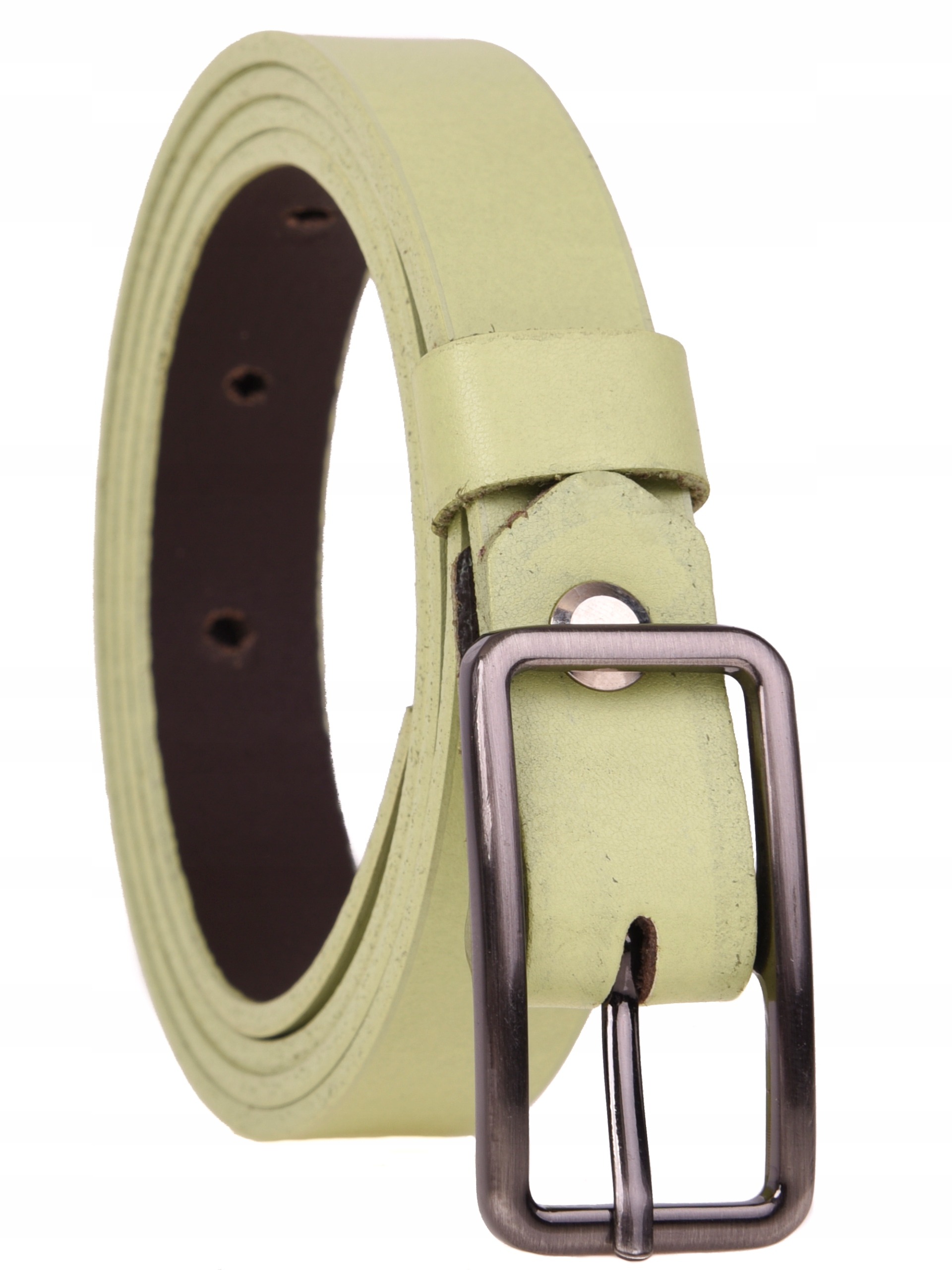 

Skórzany Pasek damski 2cm Miętowy