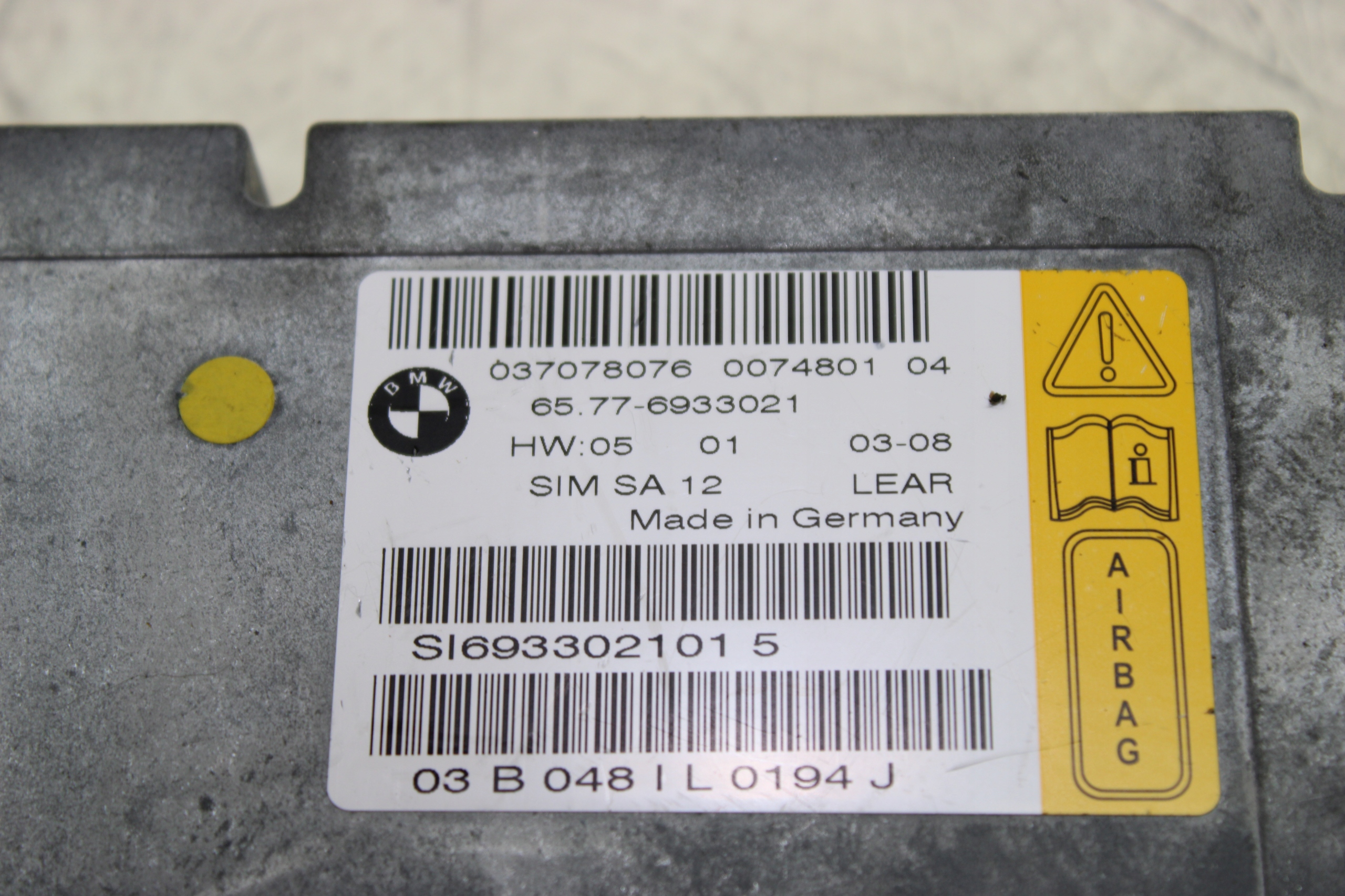 BMW E65 E66 MODUŁ SRS SENSOR AIRBAG PODUSZEK STEROWNIK 6933021 GATEWAY Typ samochodu Samochody osobowe