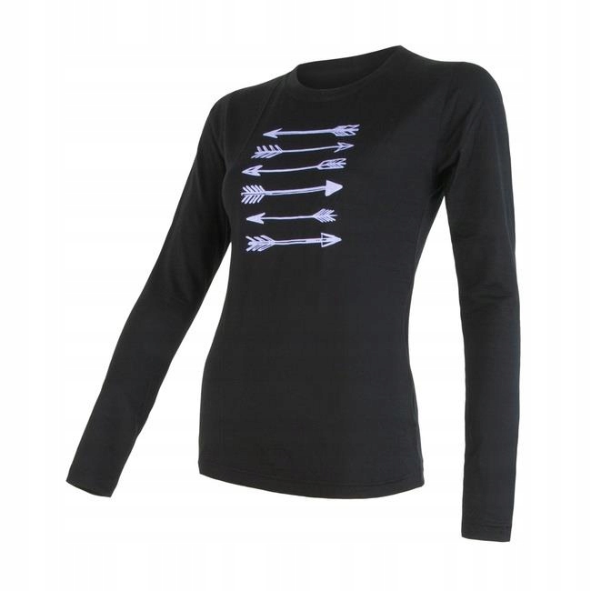 Sensor Merino Active Arrows dámské triko dl.rukáv černá velikost M