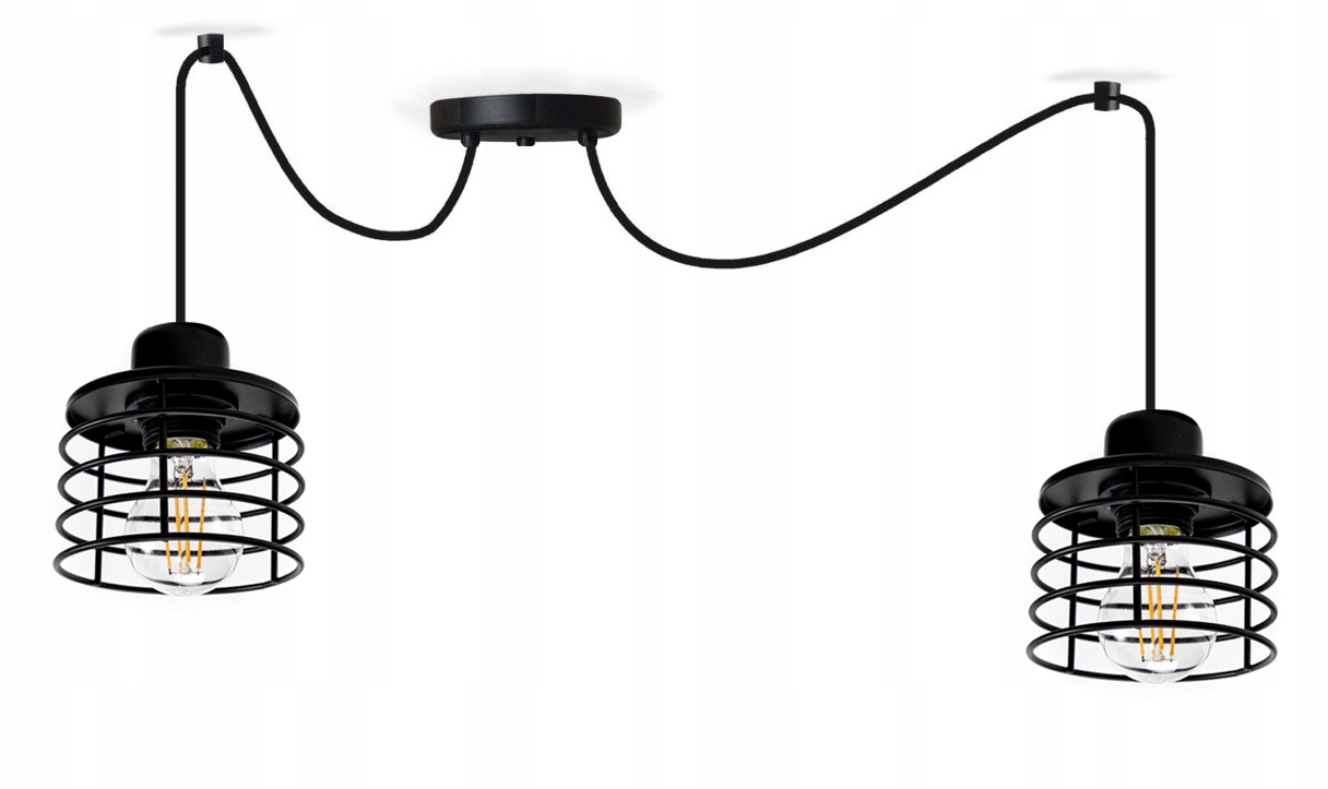 Pavouk Závěsná Lampa, Černé Drátěné Stínítko