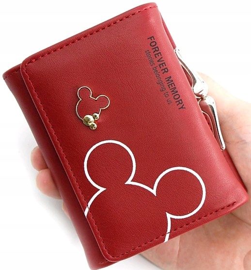 

damski portfel Mały miki Portmonetka myszka skóra