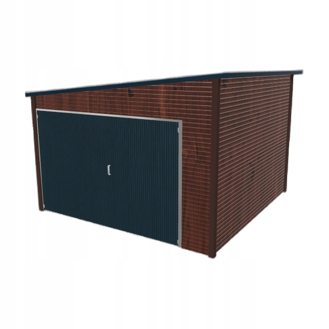 Domek na nářadí 3.5 x 3.5 m, spád vlevo, tmavý ořech