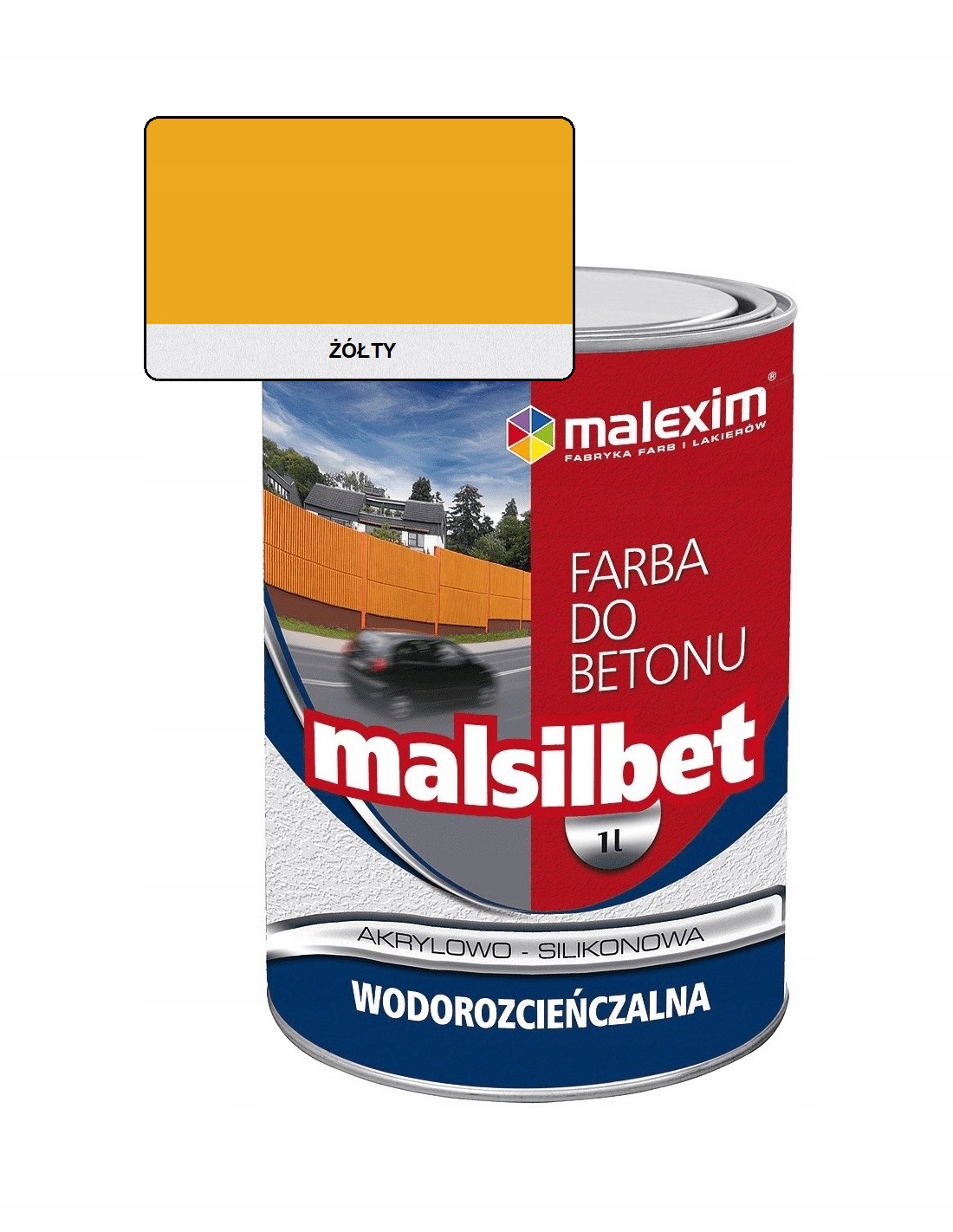 Farba do betonu dachówki Malsilbet 2.5L Żółty