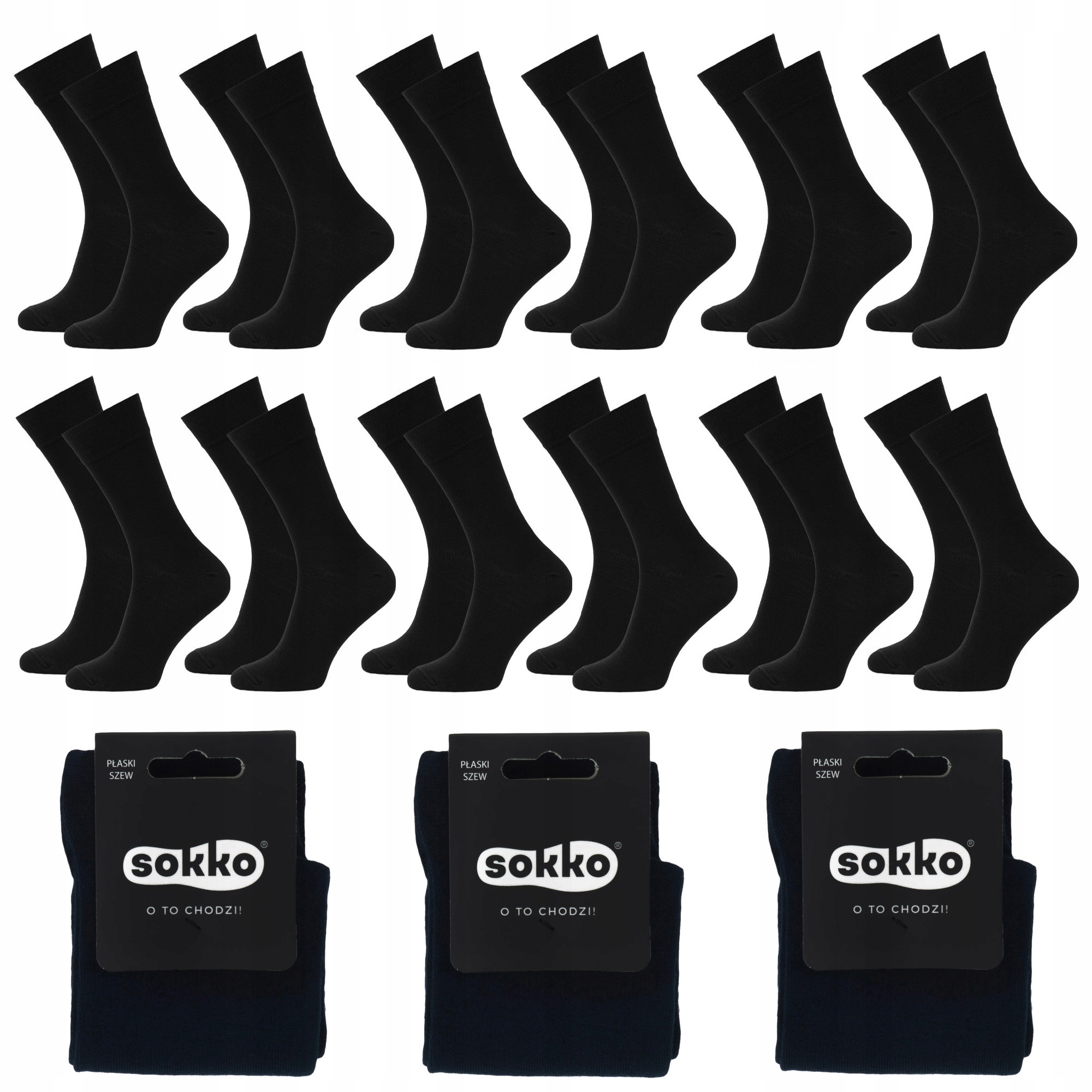 12 párů Sokko Ponožky Dlouhých Černých Bambusových Ponožek