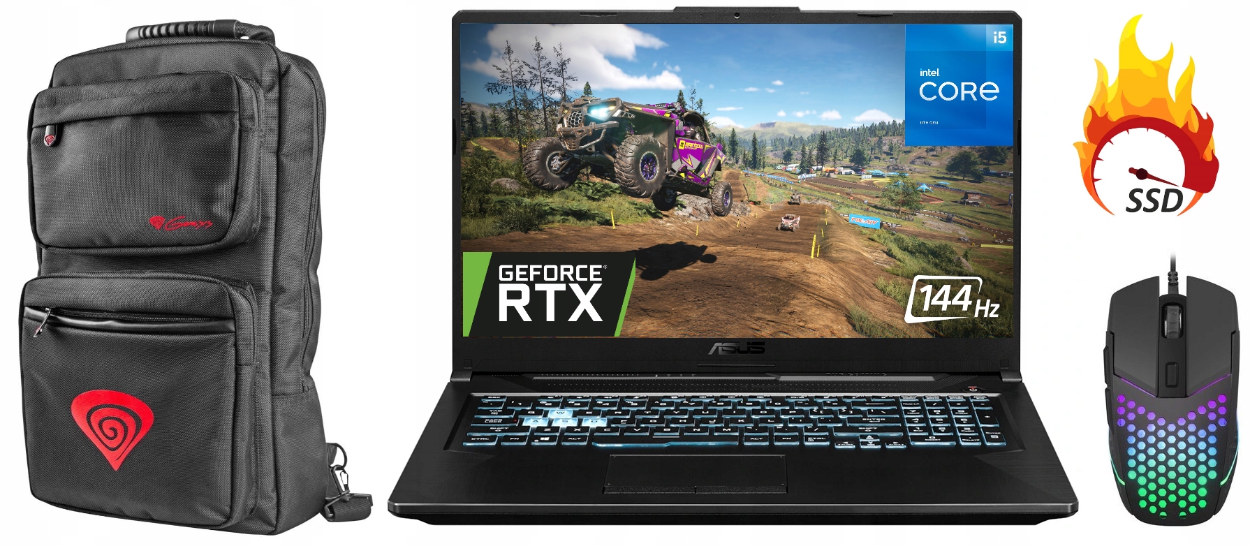

Mocny Gamingowy Asus Tuf i5 15' 16G RTX3050+GRATIS