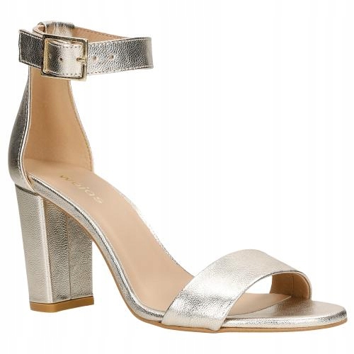 Dámské sandály na podpatku Wojas, zlaté, vel.