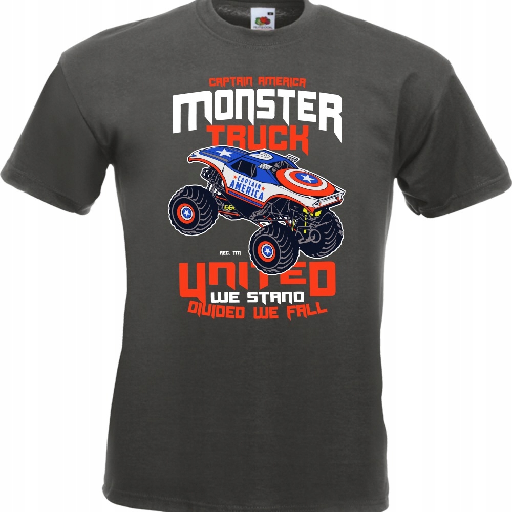 

Koszulka monster truck captain america M grafitowa