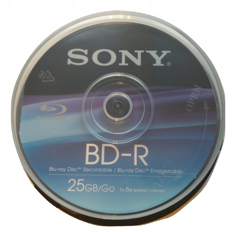 Sony Bd-r 25GB Logo x6 Japan 10szt cake box