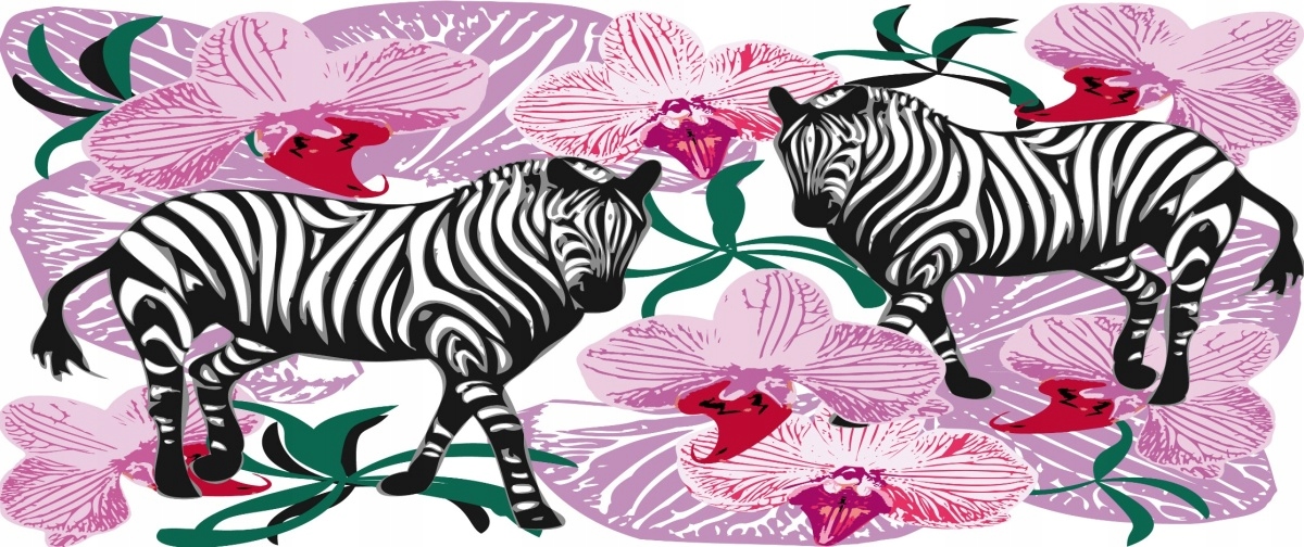 

Tapeta Flizelina Zebry Kwiat orchidei - 250x104