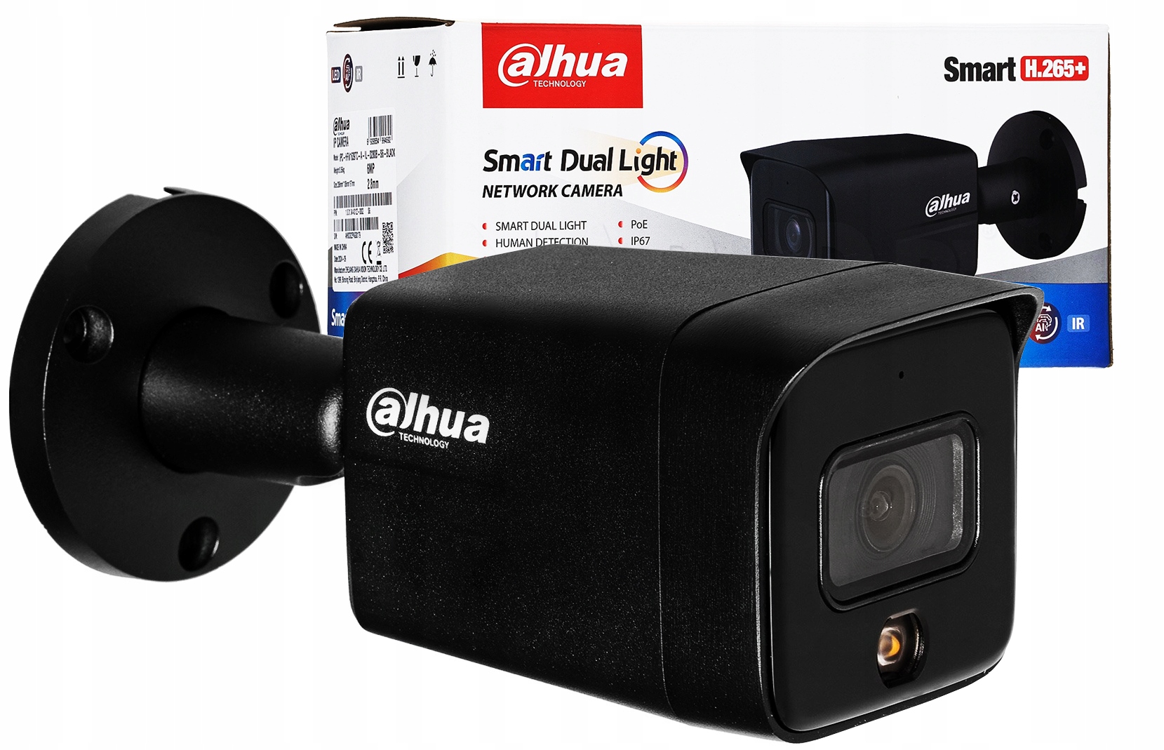 Ip kamera 6MPX Dahua Vonkajšia IPC-HFW1639TC-A-IL-0280B-S6 Black