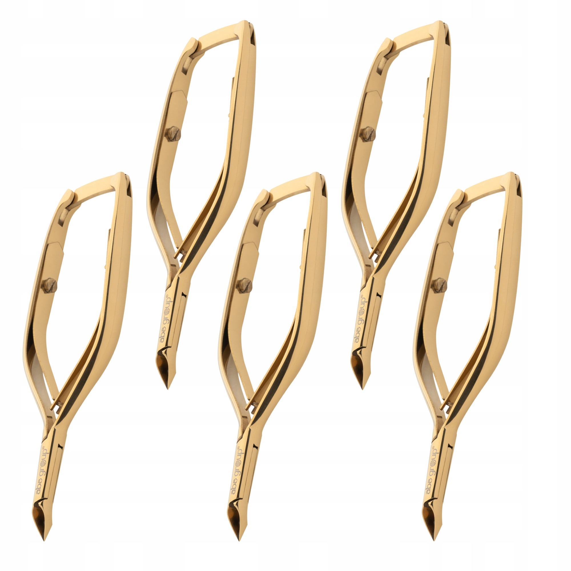 Kleštičky na kůži dvoupružinové zlaté 5 mm Premium Ostré 5 ks Aba Group 1152