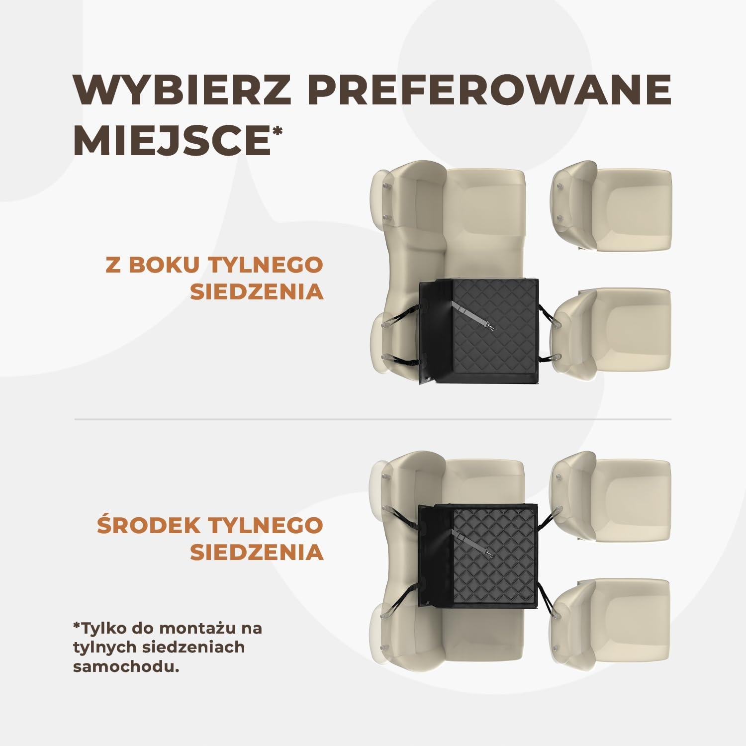 WUGLO Wodoodporny Regulowany Fotelik Siedzisko Dla Psa Do Samochodu — miniatura 12
