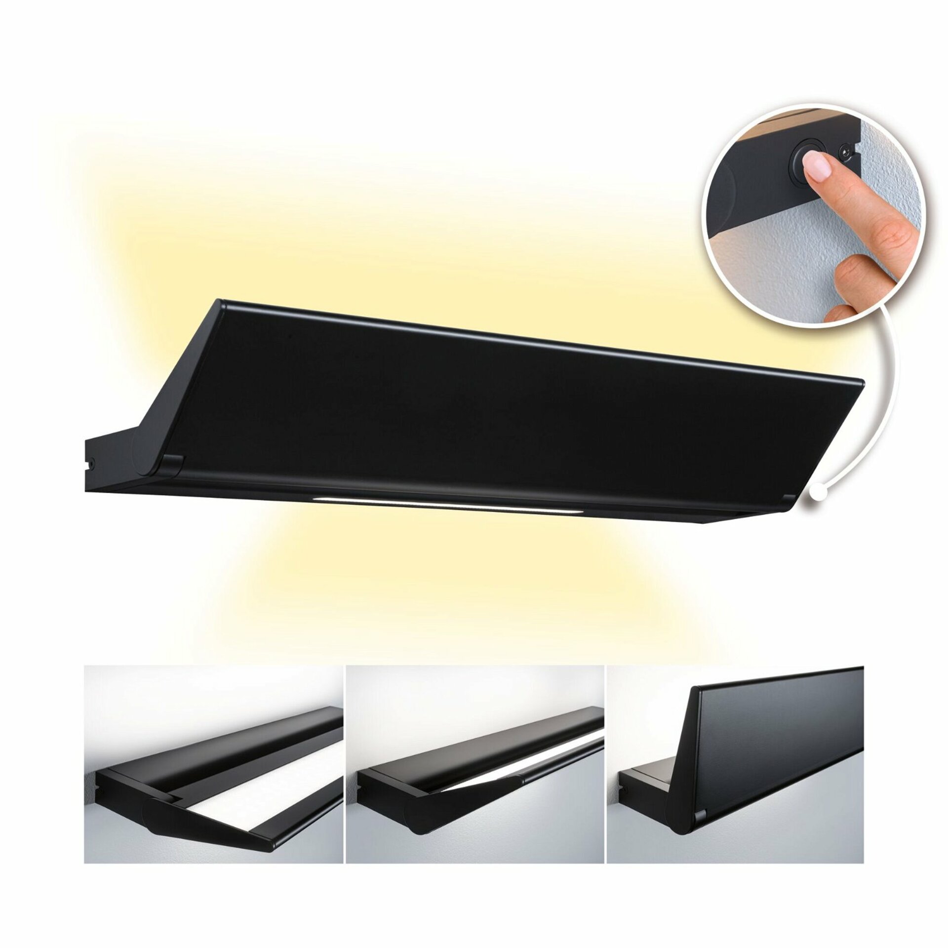 Paulmann Ranva Led nástenné svietidlo 13W 3-krokové stmievanie 2700K čierna