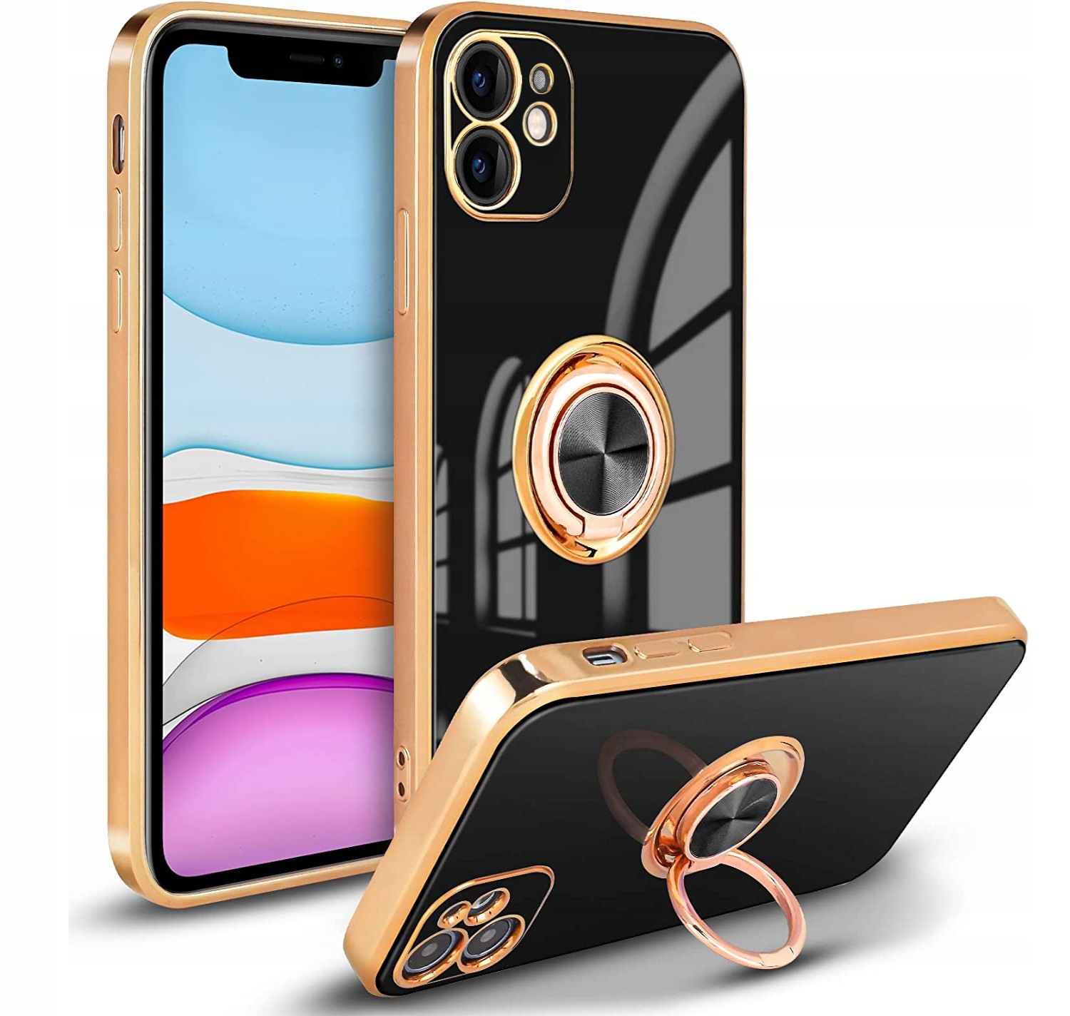 

Etui Silicon Plating Ring do iphone 11 szkło