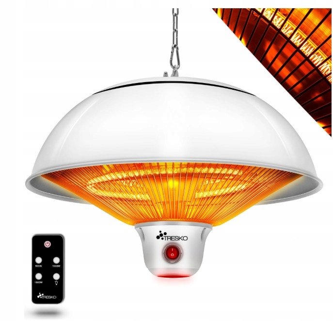 Lampa Žiarič, Stropná Infračervená, Ohrievač 1500 W, Biela