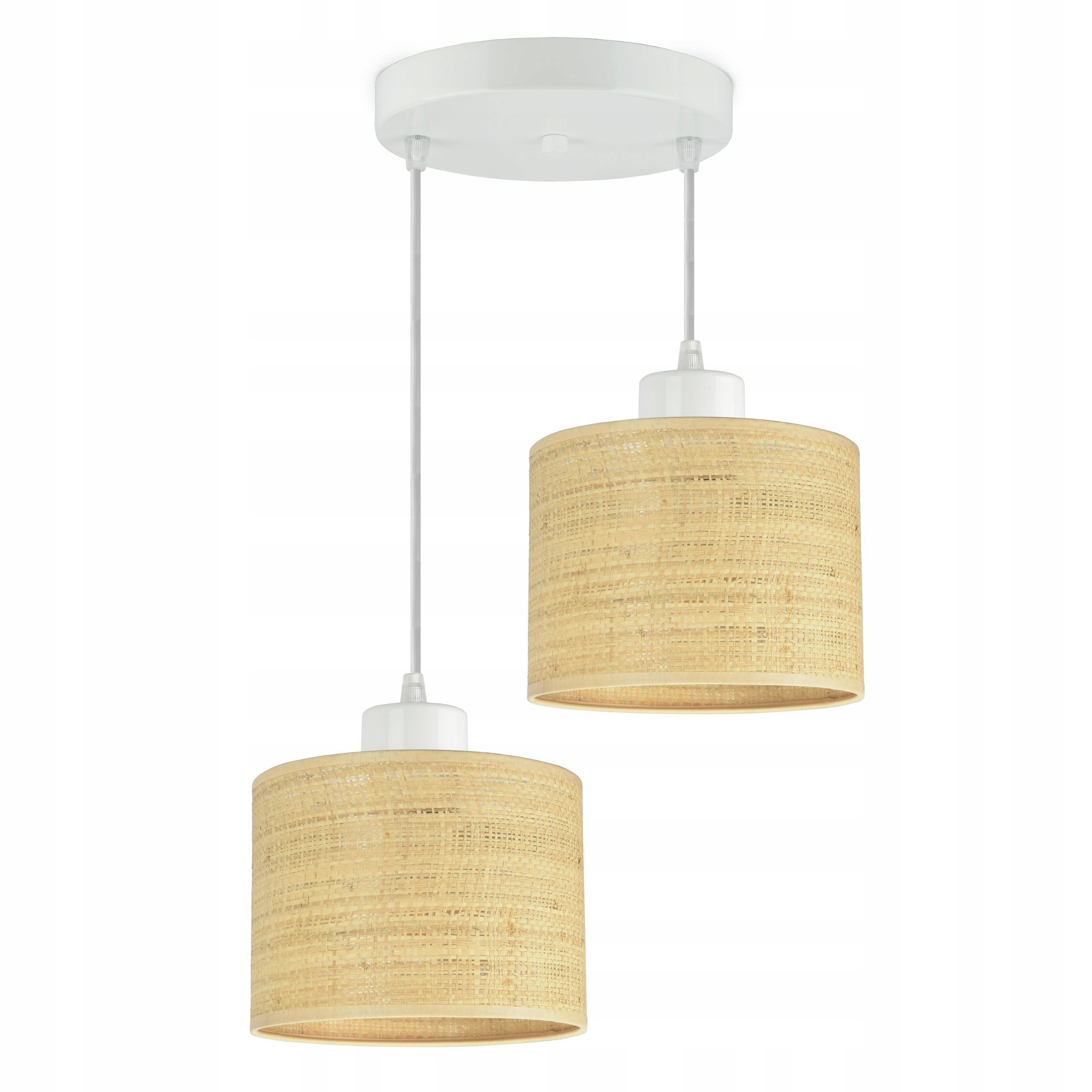 

Lampa Wisząca Żyrandol Abażury Rattan Led E27