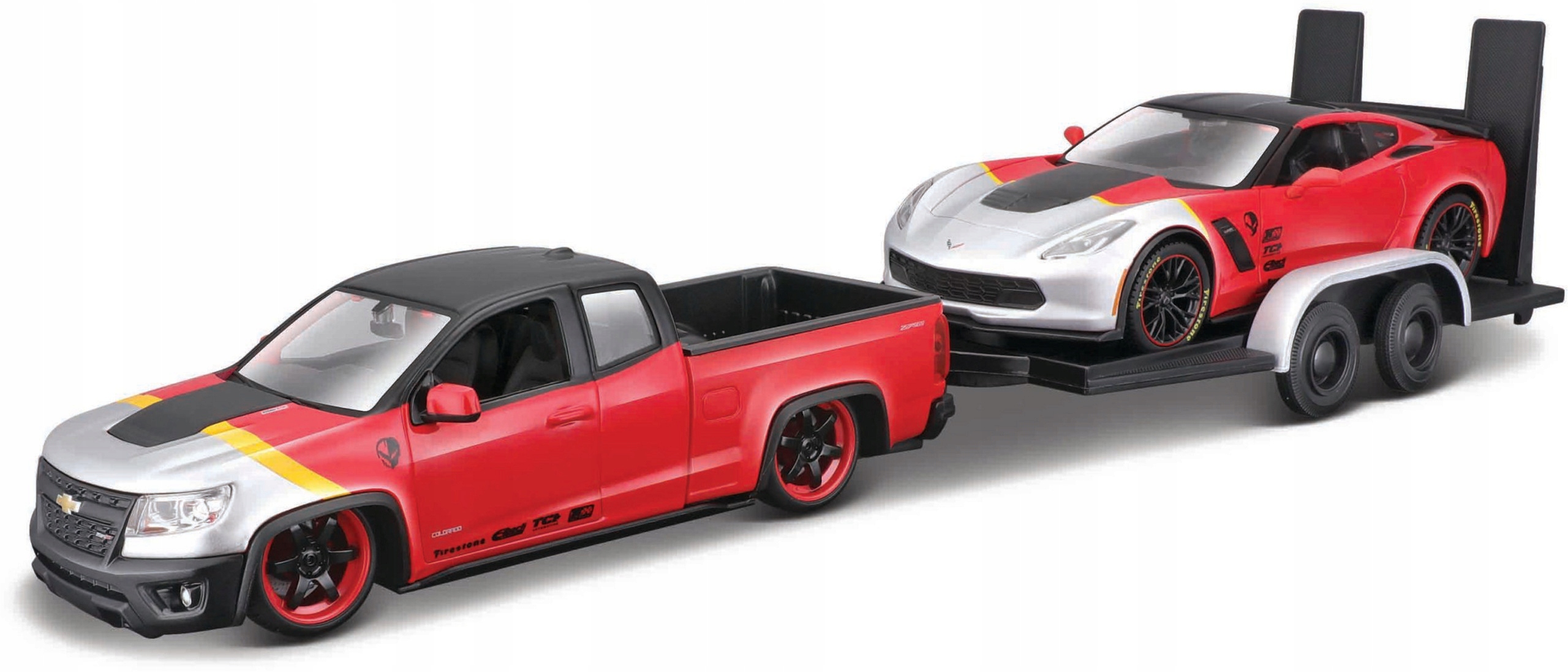 Chevrolet Colorado ZR2 2017 Na Lavici 2015 Corvette Z06 1:24 Maisto