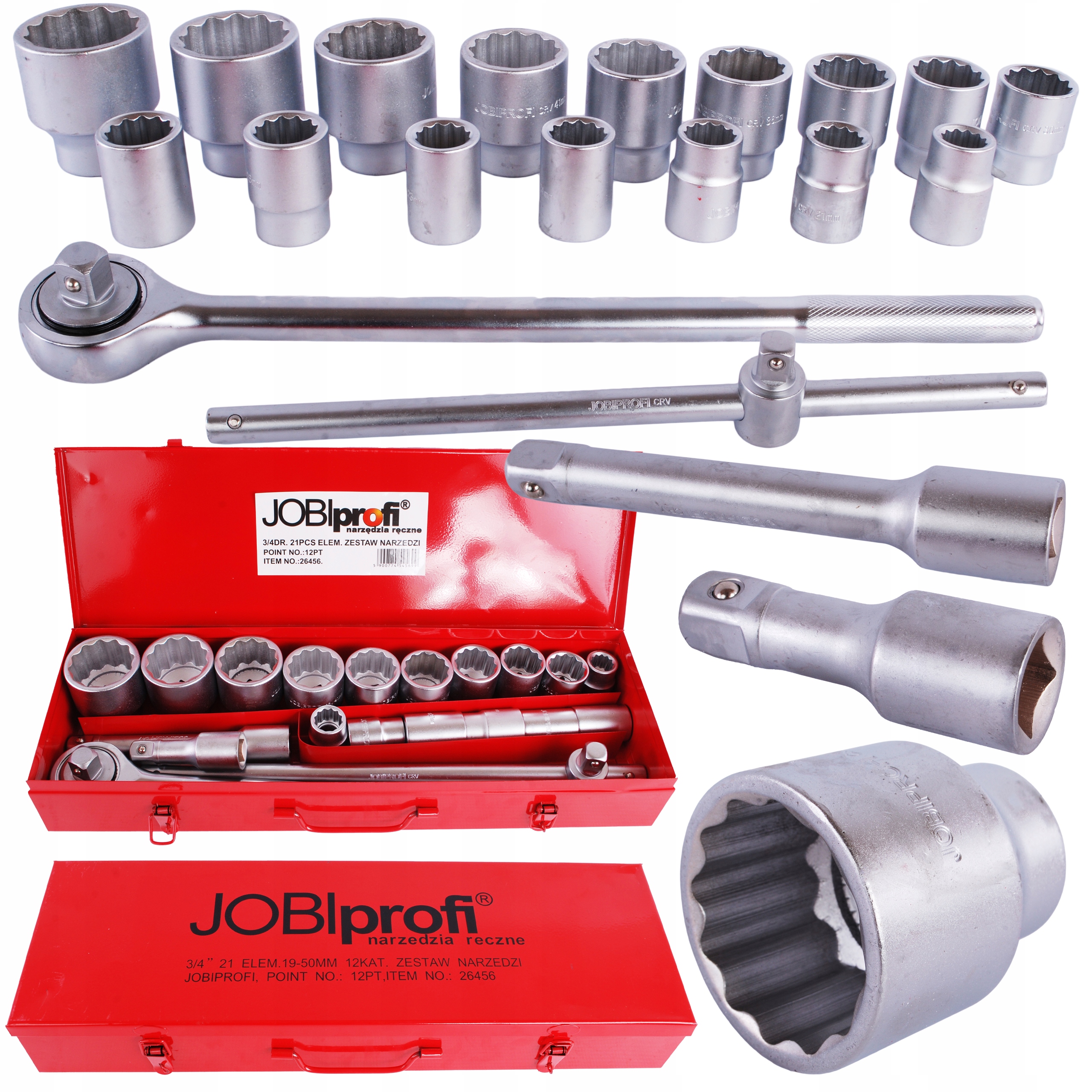 

Zestaw Klucze Nasadowe Tira 19-50mm 3/4'' Jobi